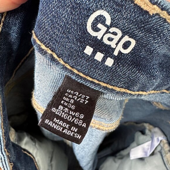 GAP Denim Skirt Blue Front Split Cutoff Size 4 - Picture 2 of 16